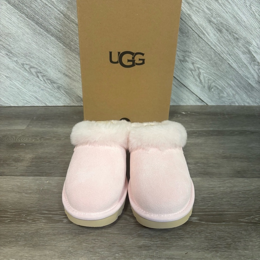 UGG | Cluggette Sheepskin Suede Slippers Pink Rosetta LIMITED STOCK Valentines - Picture 4 of 8